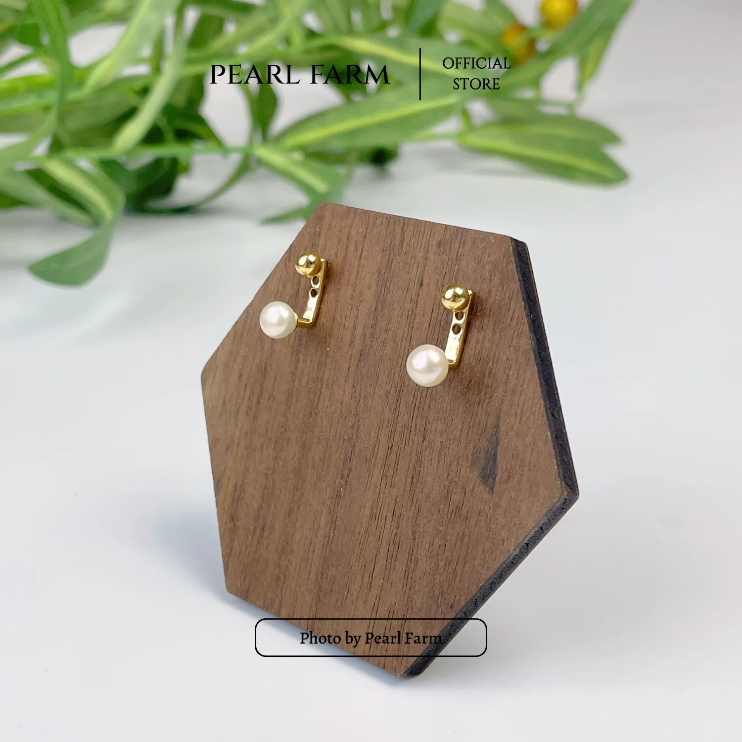 Bông Tai Ngọc Trai Chất Liệu Hợp Kim 2 Nút Thời Trang - Ảnh 5