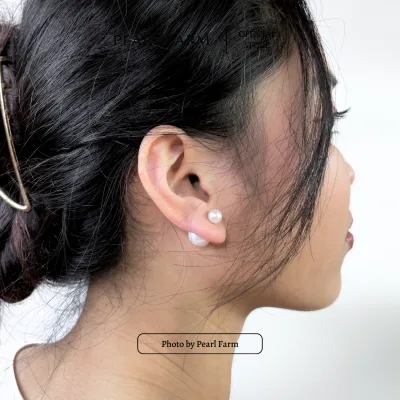Bông Tai Ngọc Trai Thật Ngọc Trước Sau Sang Trọng