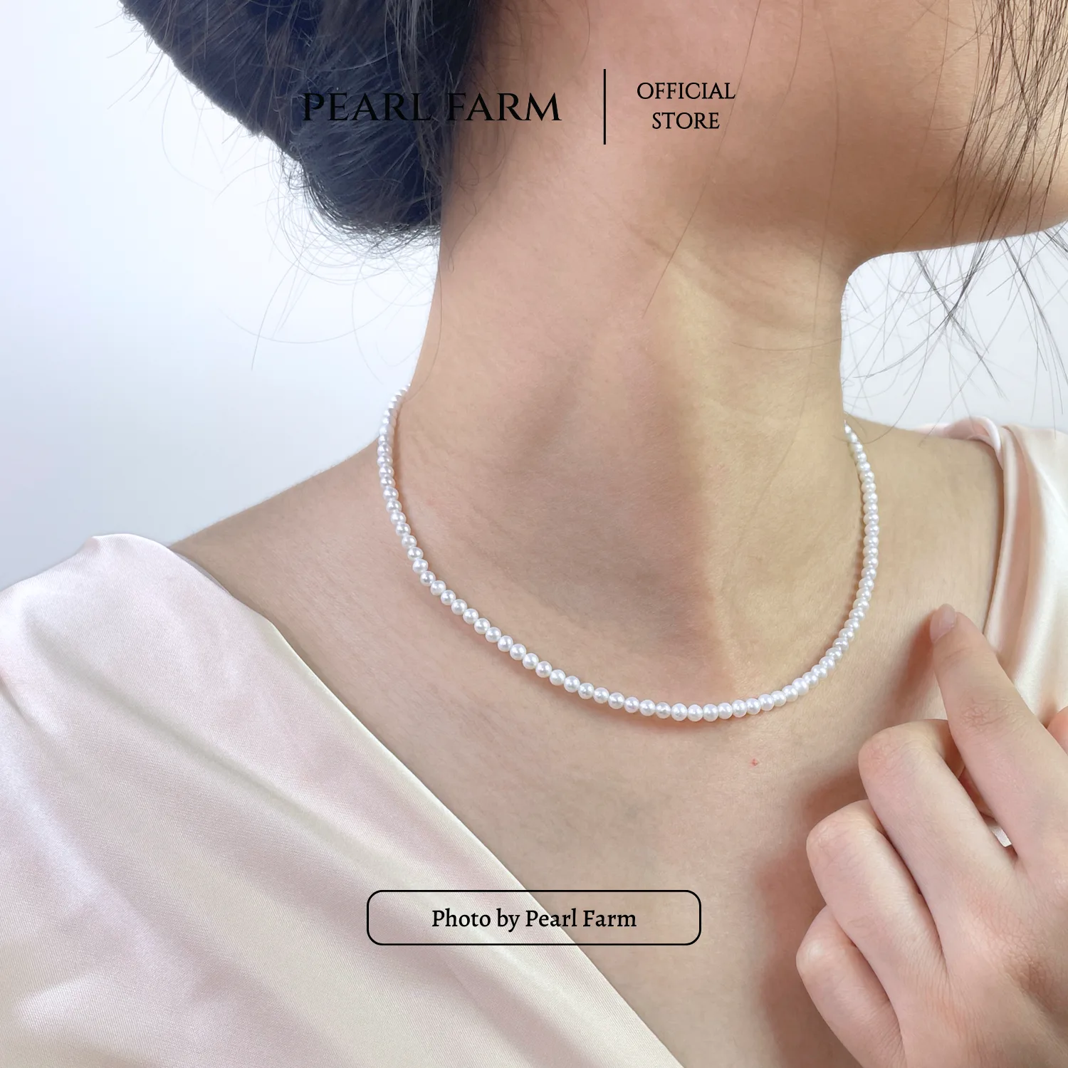 Chuỗi Dây Chuyền Ngọc Trai Nhí Gần Tròn 4mm Trẻ Trung - Ảnh 4