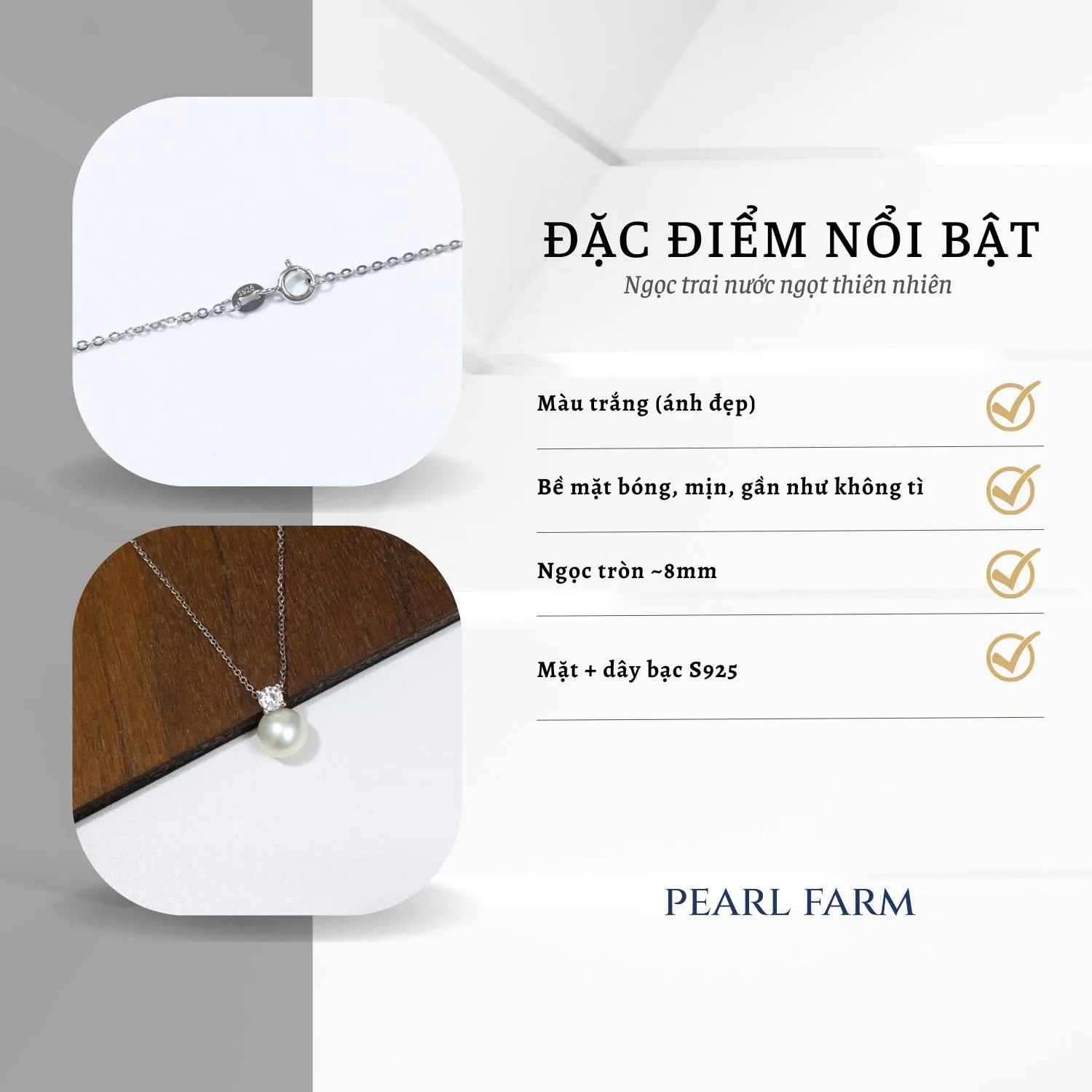 Dây Chuyền Mặt Ngọc Trai Đính Đá Lấp Lánh Sang Trọng - Ảnh 9