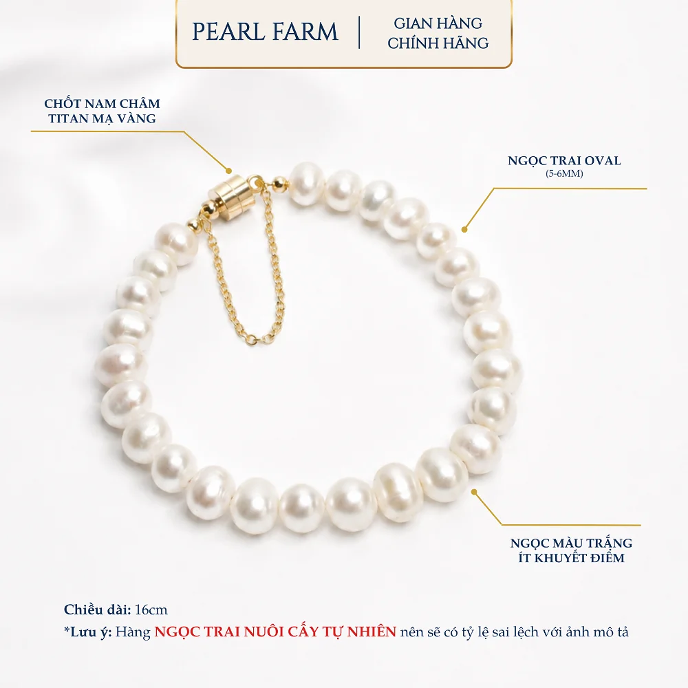 Lắc Tay Ngọc Trai Khóa Nam Châm Hợp Kim Chắc Chắn - Ảnh 2