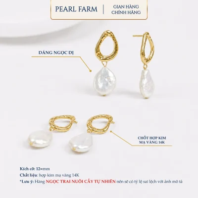 Bông Tai Ngọc Trai Dáng Dị Kiểu Treo Hàn Quốc