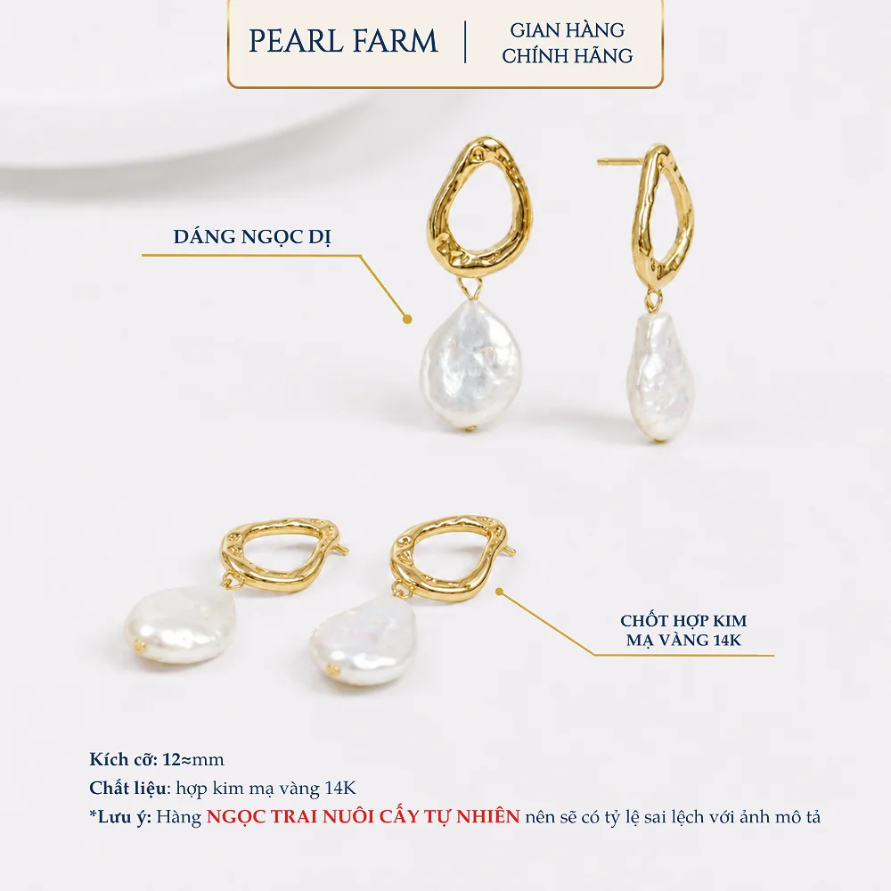 Bông Tai Ngọc Trai Dáng Dị Kiểu Treo Hàn Quốc - Ảnh 2