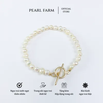 Lắc Tay Ngọc Trai Khóa OT Trơn Dáng Xu Dị