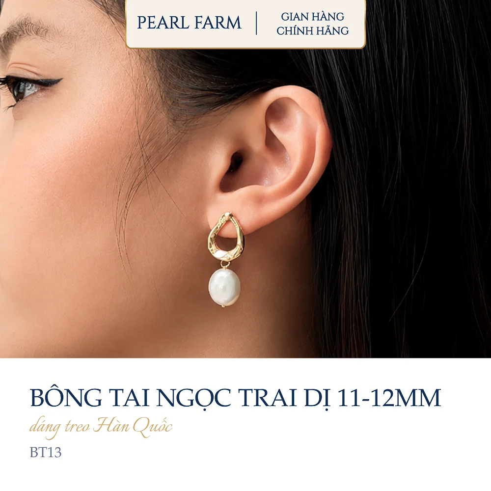 Bông Tai Ngọc Trai Dáng Dị Kiểu Treo Hàn Quốc - Ảnh 3
