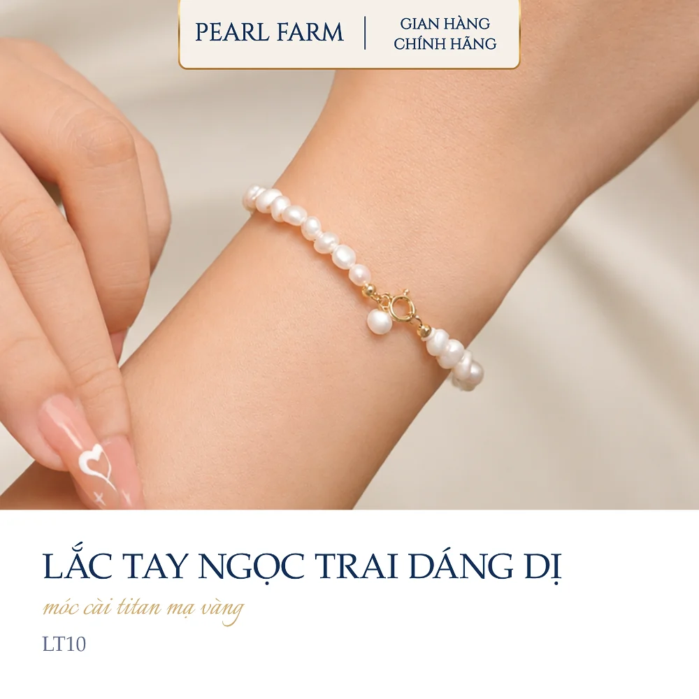 Lắc Tay Ngọc Trai Dáng Dị Móc Cài 2 Chất Liệu Trẻ Trung - Ảnh 3
