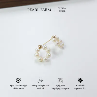 Bông Tai Ngọc Trai Phối Bi Vàng Dáng Treo