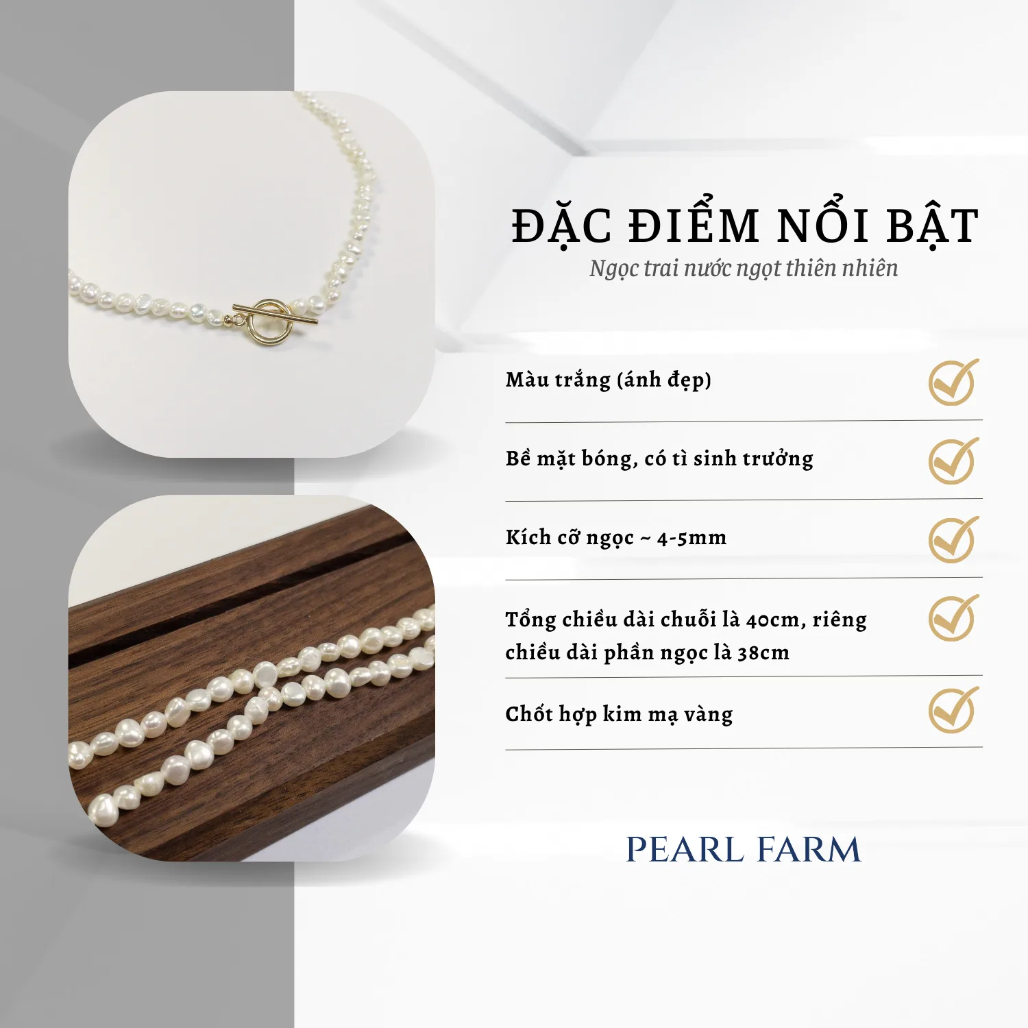Chuỗi Dây Chuyền Ngọc Trai OT Hình Xu Dị Dáng Nhí Hiện Đại - Ảnh 3