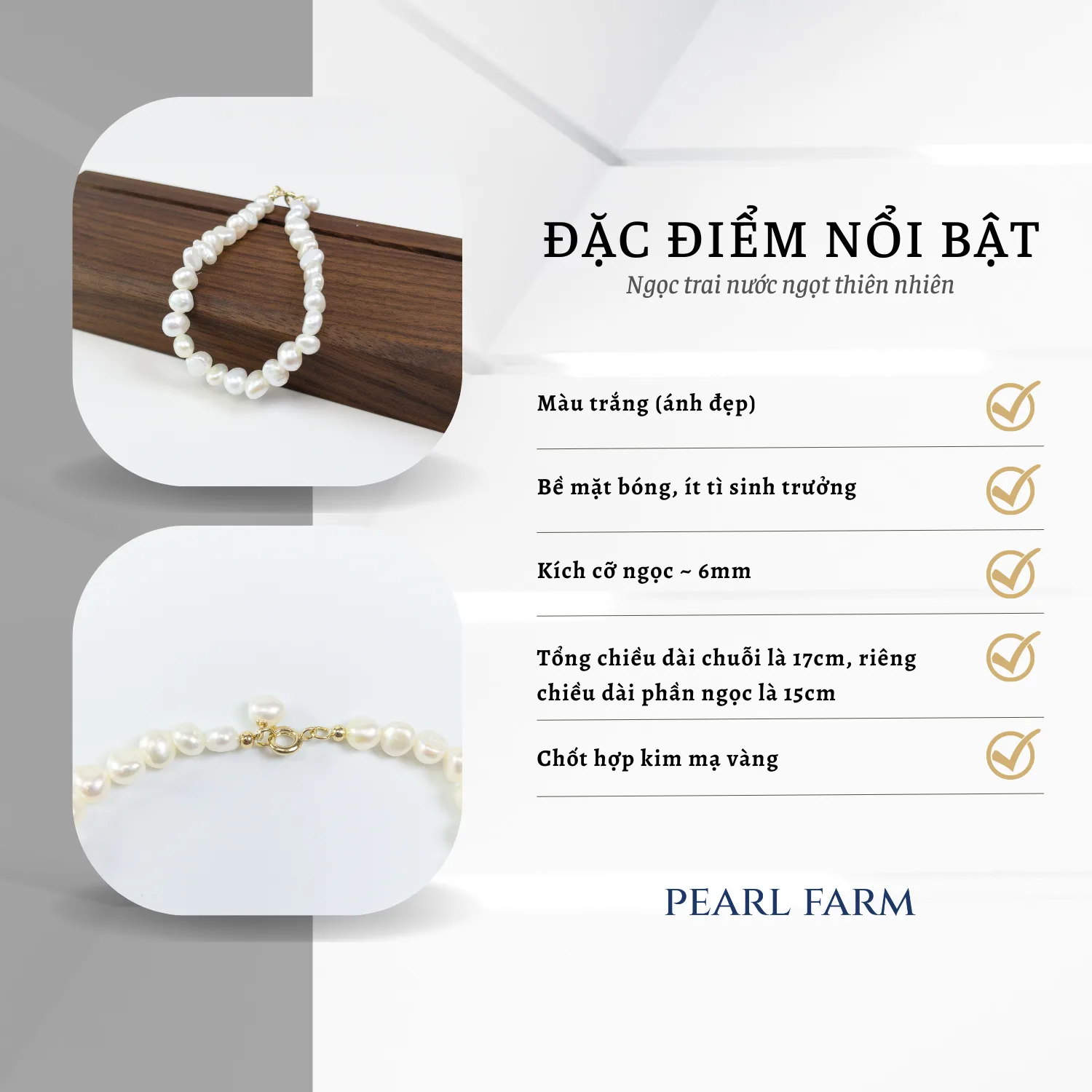 Lắc Tay Ngọc Trai Dáng Dị Móc Cài 2 Chất Liệu Trẻ Trung - Ảnh 6