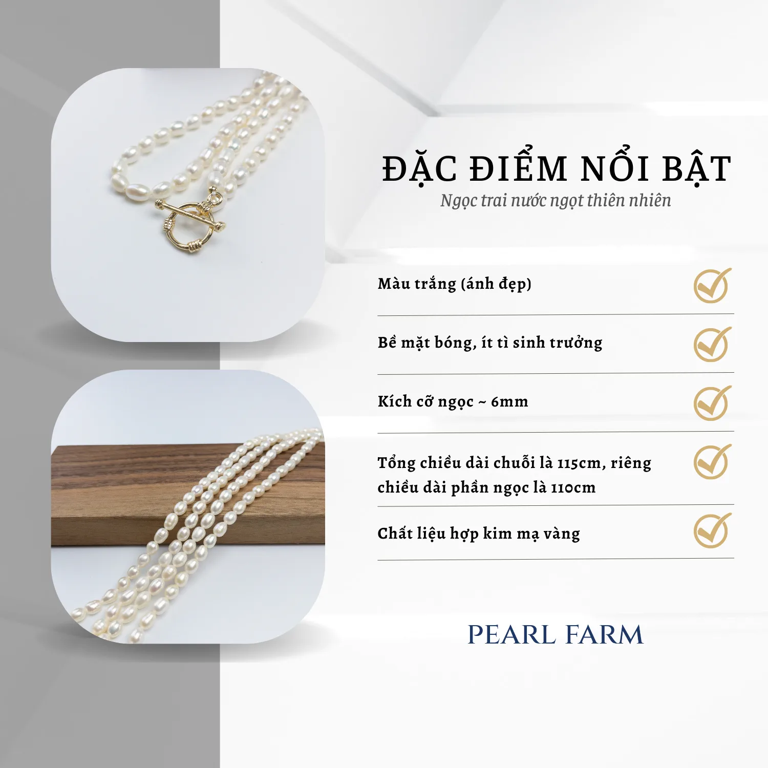 Chuỗi Cổ Ngọc Trai Khóa OT 1m2 Thời Trang Thanh Lịch - Ảnh 3