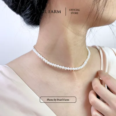 Chuỗi Ngọc Trai Dáng Ngọc Gần Tròn Trơn Sang Trọng