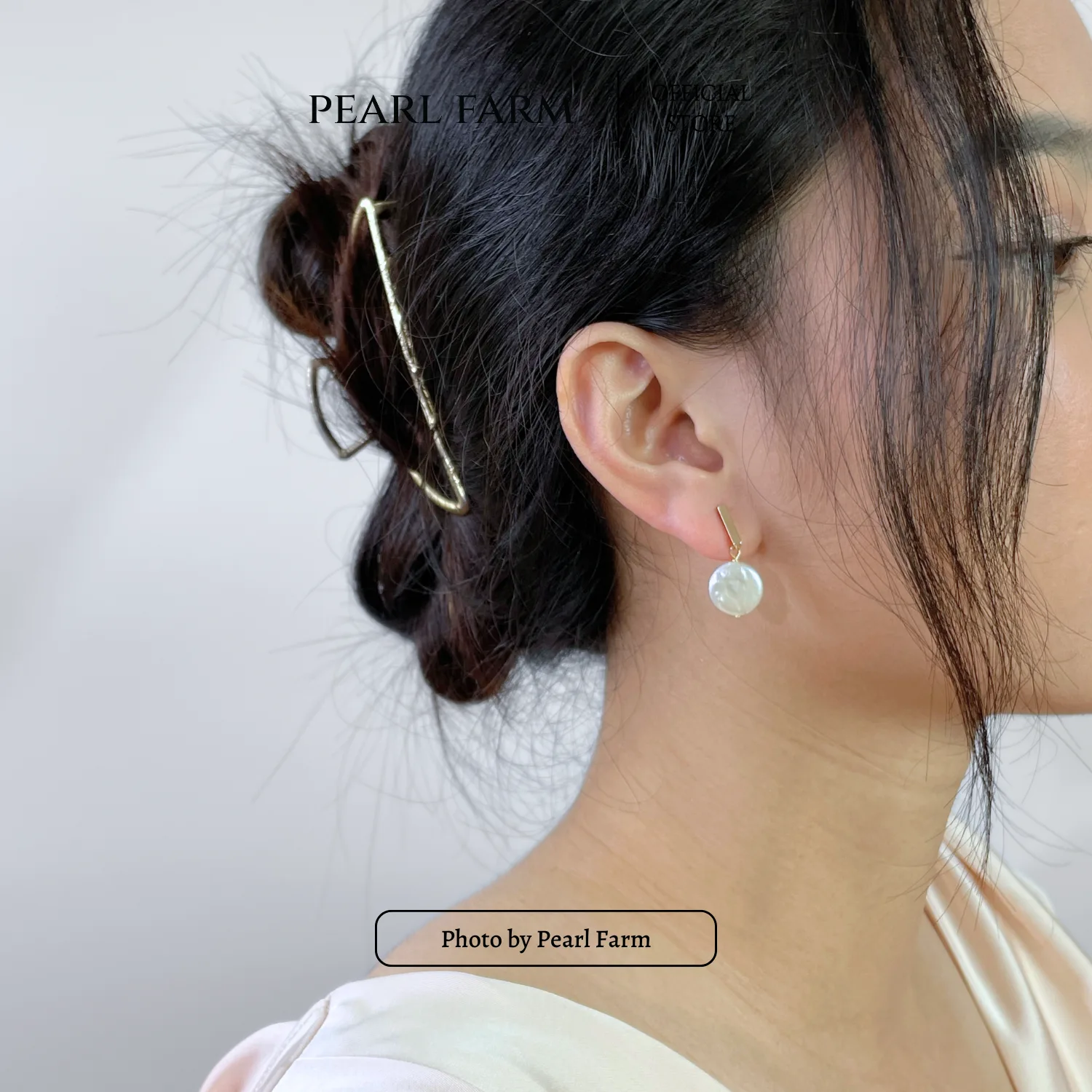 Bông Tai Ngọc Trai Dẹt Dáng Treo Thanh Lịch - Ảnh 6
