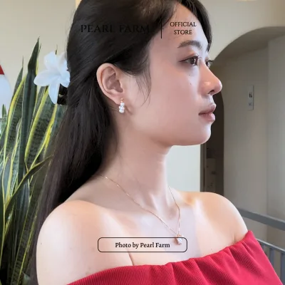 Bông Tai Ngọc Trai 5 Viên Dáng Vòng Trẻ Trung Thời Trang