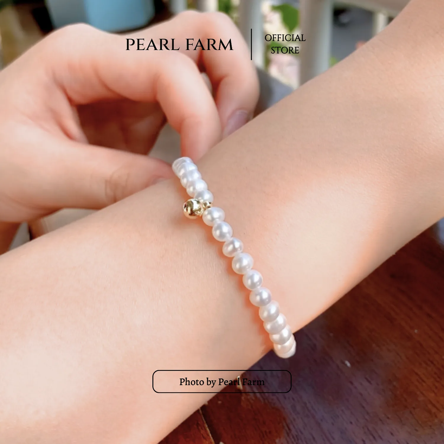 Lắc Tay Ngọc Trai 5 ly Phối Bi Vàng Trẻ Trung - Ảnh 5