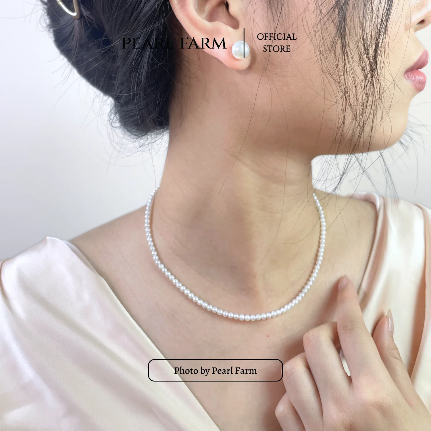 Chuỗi Dây Chuyền Ngọc Trai Nhí Gần Tròn 4mm Trẻ Trung - Ảnh 5