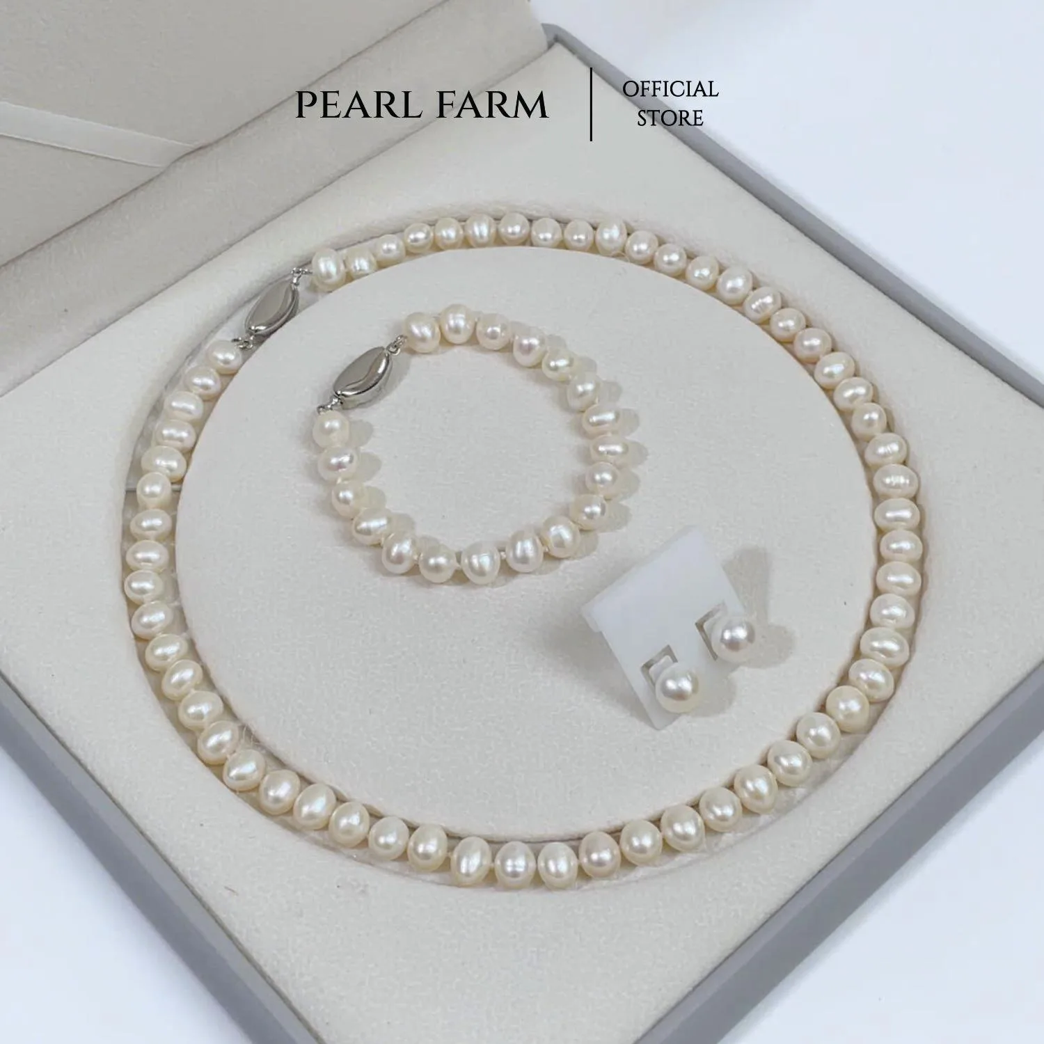Bộ Vòng Ngọc Trai Trứng 7-8mm Bóng Mịn Cao Ít Tì Tự Nhiên - Ảnh 6