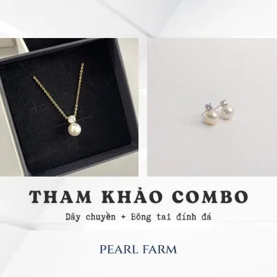 Dây Chuyền Mặt Ngọc Trai Đính Đá Lấp Lánh Sang Trọng