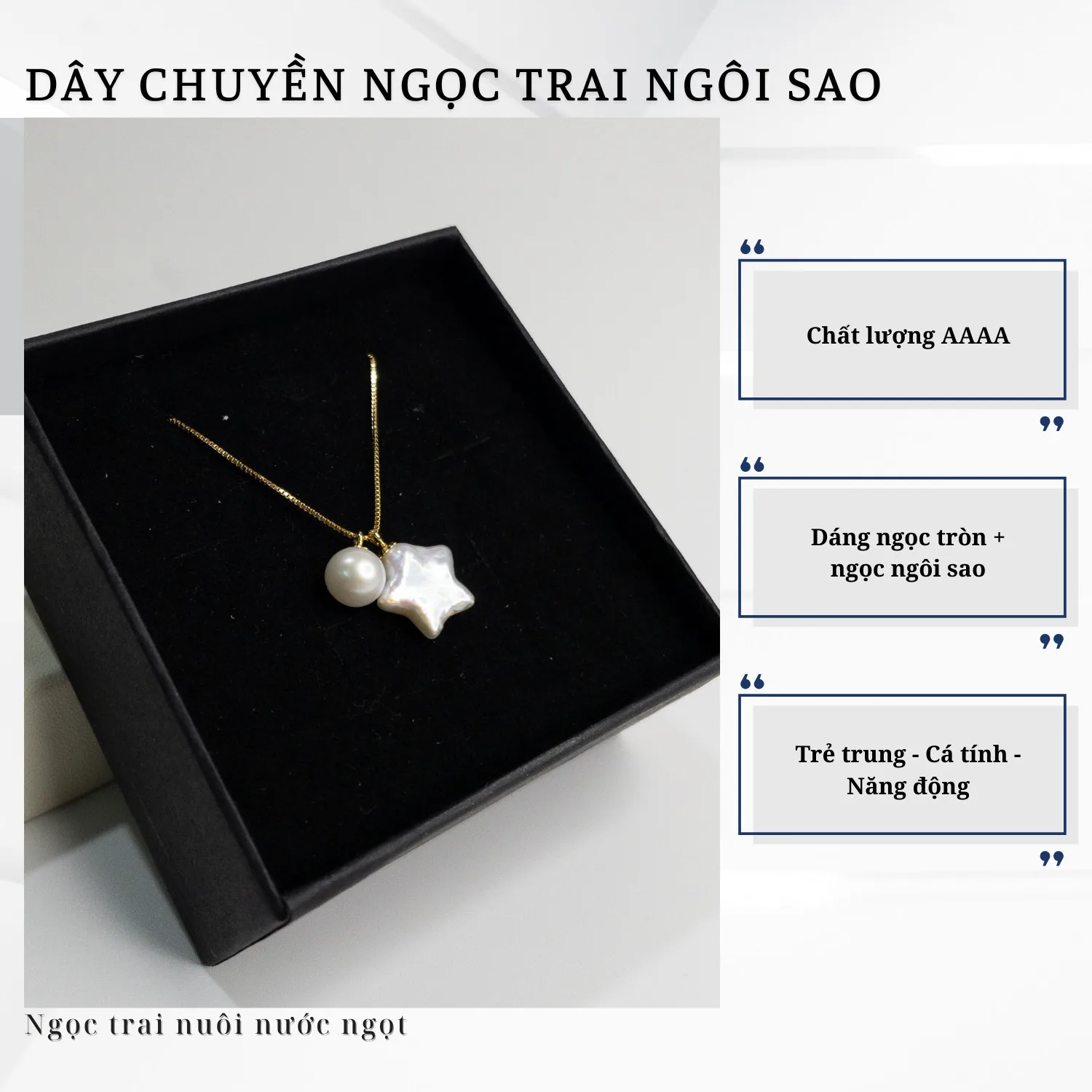 Dây Chuyền Ngọc Trai Ngôi Sao Và Ngọc Tròn Bạc S925 - Ảnh 4
