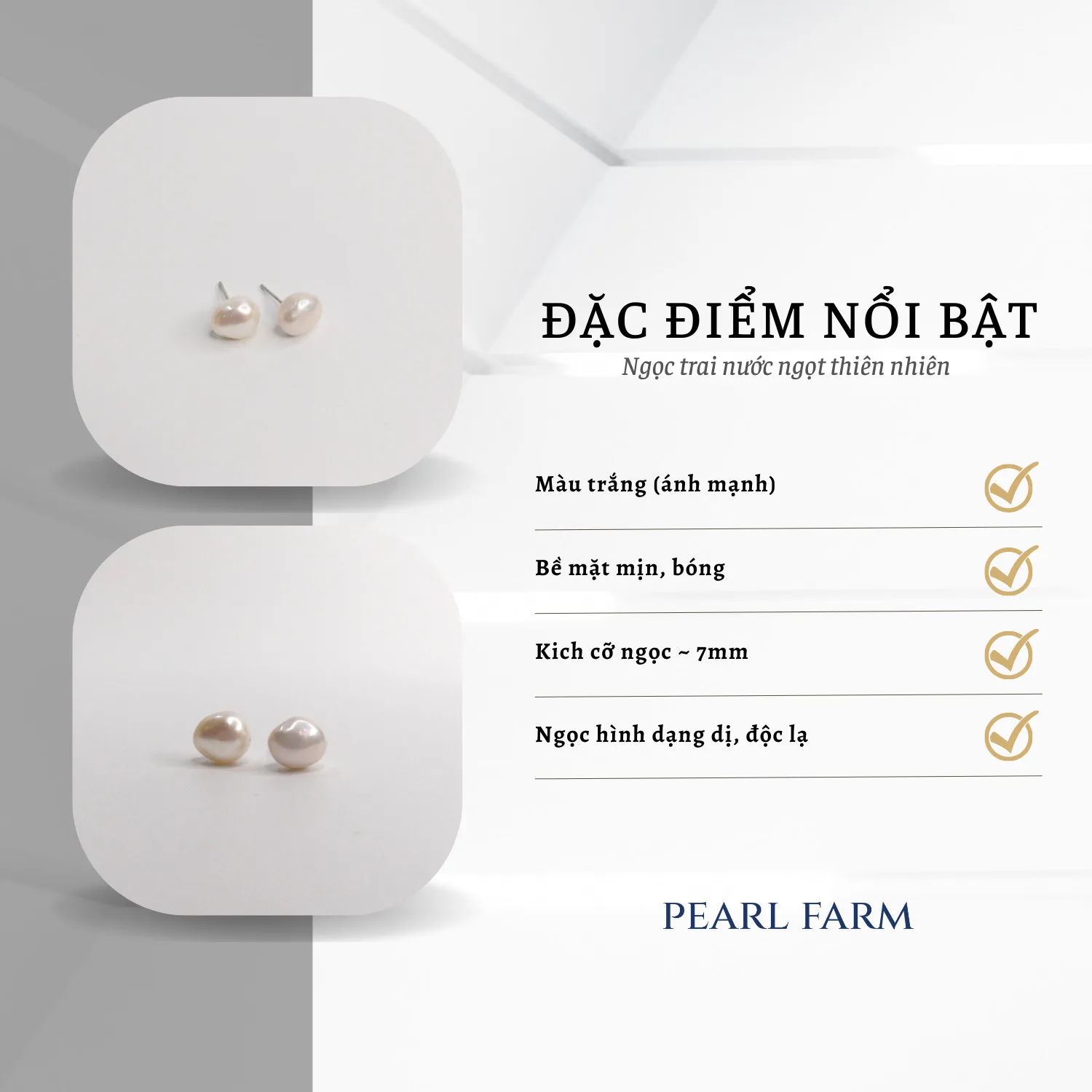 Bông Tai Nụ Ngọc Trai Đính Tai Dáng Dị Trẻ Trung Phong Cách - Ảnh 3