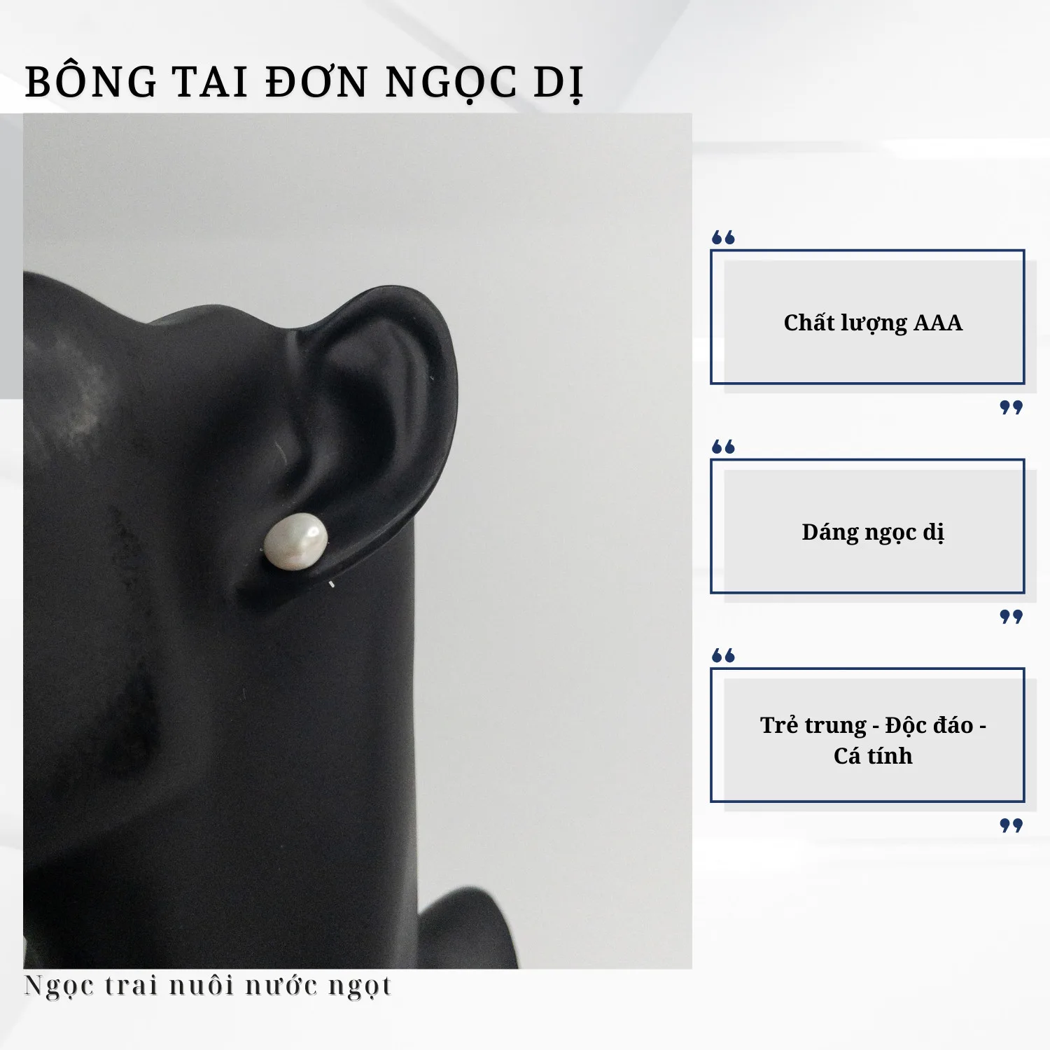 Bông Tai Nụ Ngọc Trai Đính Tai Dáng Dị Trẻ Trung Phong Cách - Ảnh 2