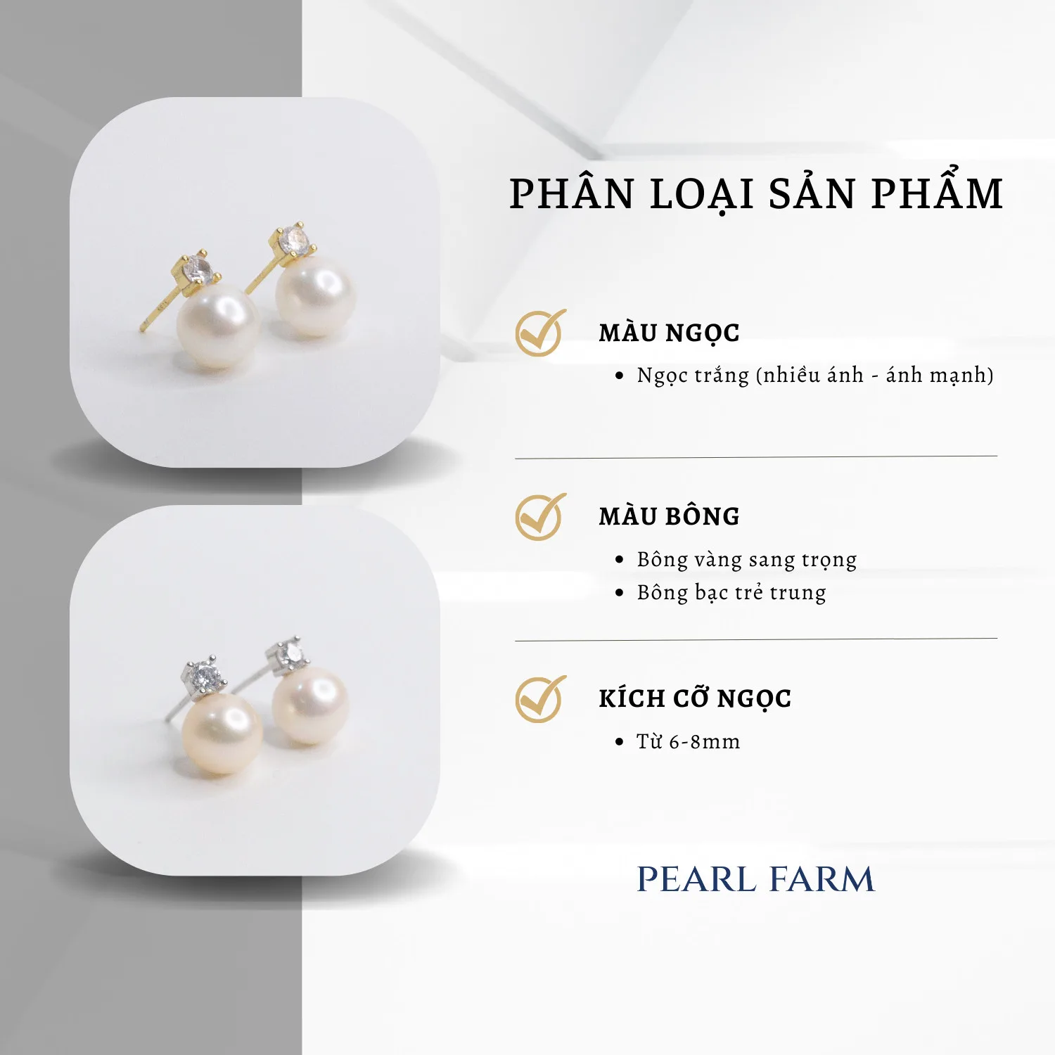 Bông Tai Ngọc Trai Thật Đính Đá Dáng Tròn Sang Trọng - Ảnh 4