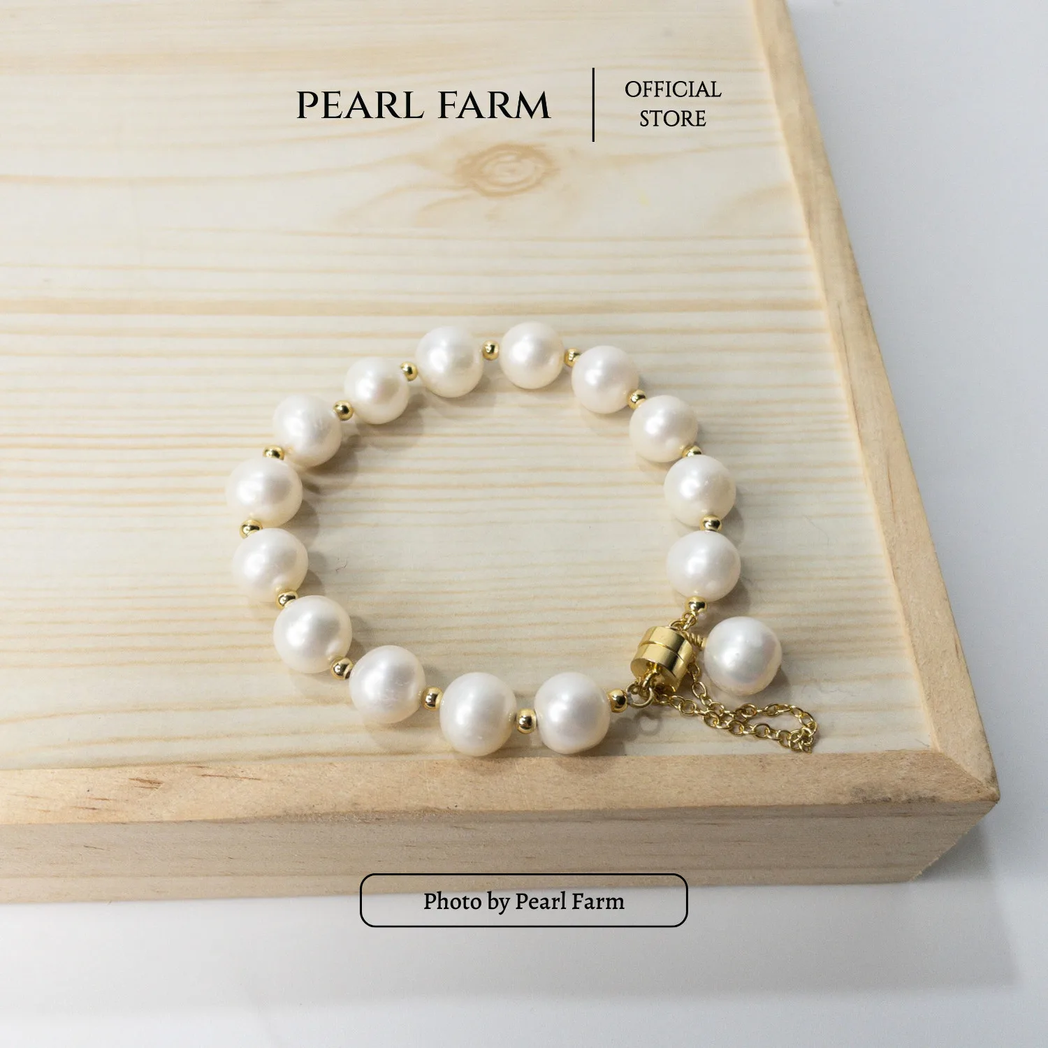 Lắc Tay Ngọc Trai Tròn Lớn Khoá Nam Châm Sang Trọng - Ảnh 6