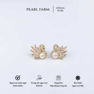 Bông Tai Nụ Ngọc Trai Dáng Thiên Nga