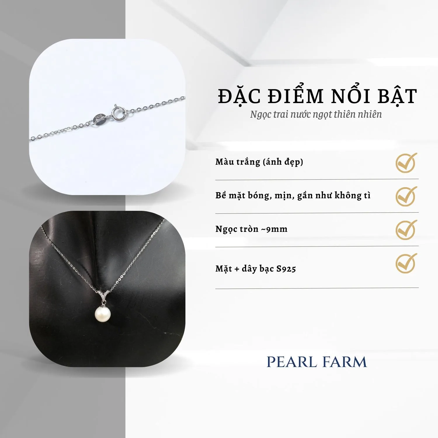 Dây Chuyền Ngọc Trai Mũ Chữ V - Ảnh 5