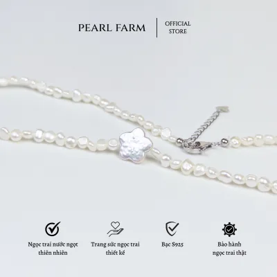 Chuỗi Cổ Ngọc Trai Xu Dị 4-5mm Mix Bông Hoa Dị Viên Chủ Cá Tính Pearl Farm