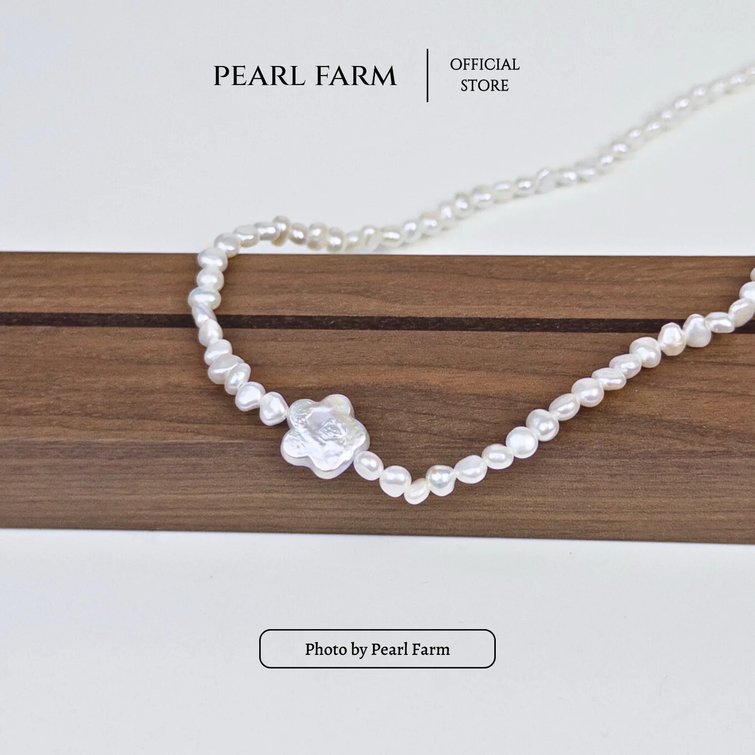 Chuỗi Cổ Ngọc Trai Xu Dị 4-5mm Mix Bông Hoa Dị Viên Chủ Cá Tính Pearl Farm - Ảnh 9