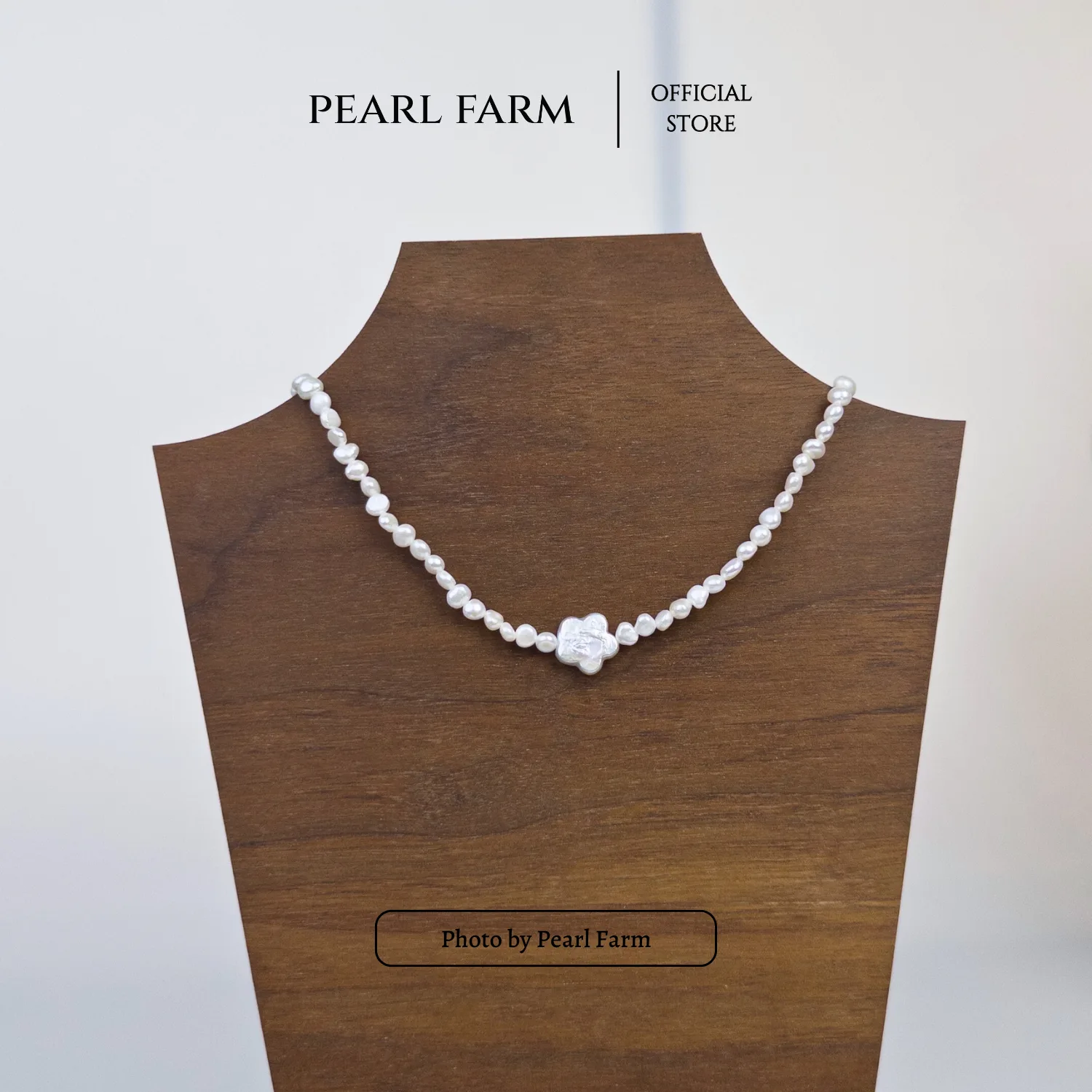Chuỗi Cổ Ngọc Trai Xu Dị 4-5mm Mix Bông Hoa Dị Viên Chủ Cá Tính Pearl Farm - Ảnh 10