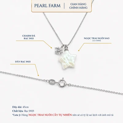 Dây Chuyền Ngọc Trai Ngôi Sao Mix Đá Bạc S925 Nữ Tính Trẻ Trung