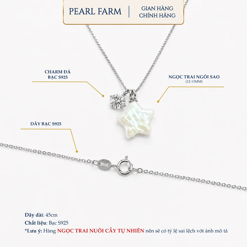 Dây Chuyền Ngọc Trai Ngôi Sao Mix Đá Bạc S925 Nữ Tính Trẻ Trung - Ảnh 2