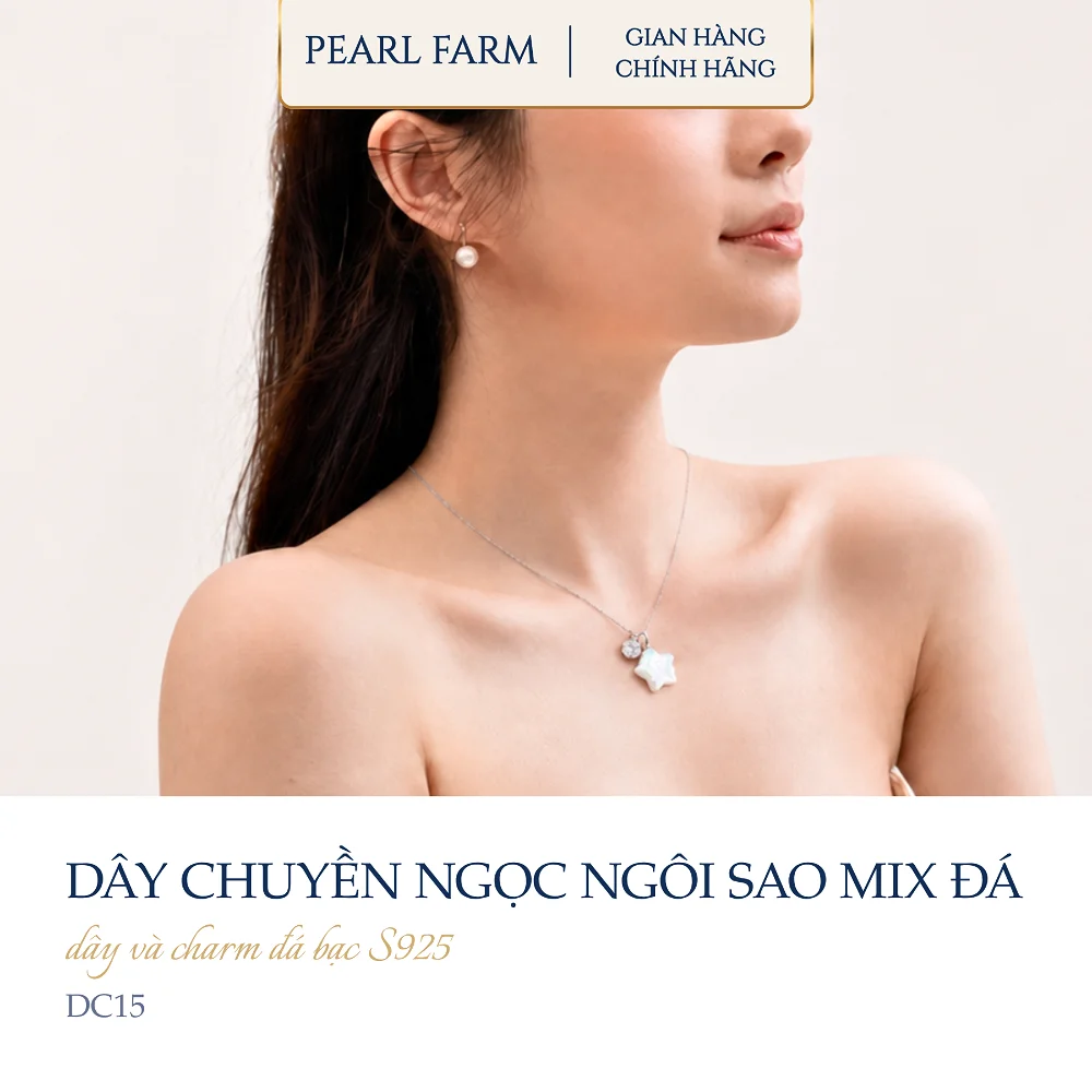 Dây Chuyền Ngọc Trai Ngôi Sao Mix Đá Bạc S925 Nữ Tính Trẻ Trung - Ảnh 3