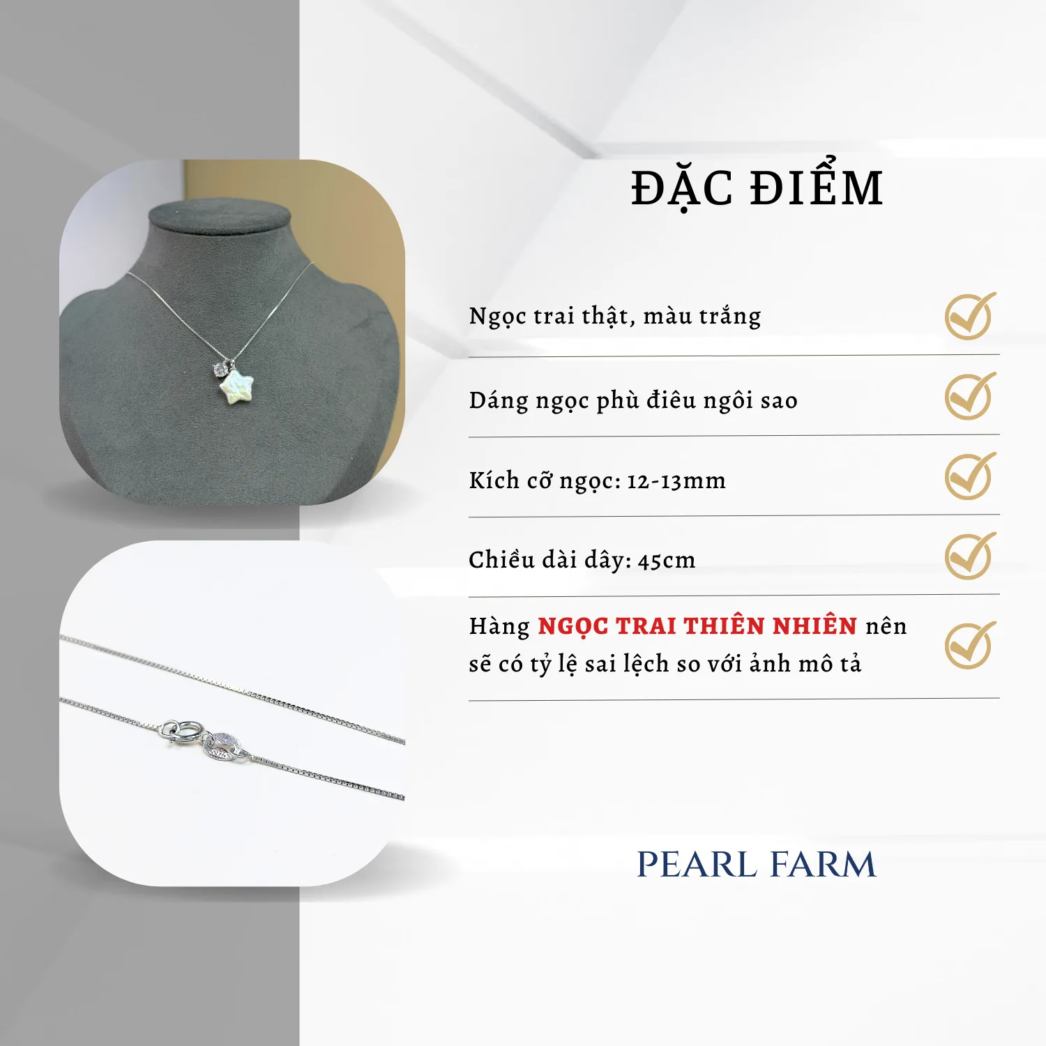 Dây Chuyền Ngọc Trai Ngôi Sao Mix Đá Bạc S925 Nữ Tính Trẻ Trung - Ảnh 6
