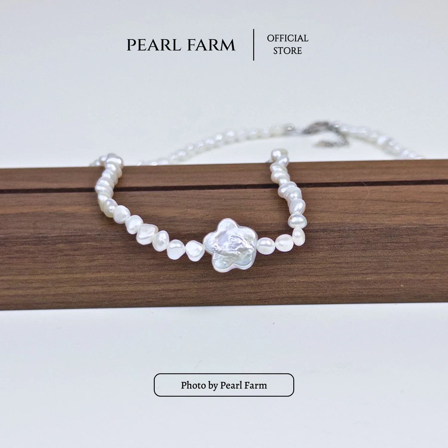Chuỗi Cổ Ngọc Trai Xu Dị 4-5mm Mix Bông Hoa Dị Viên Chủ Cá Tính Pearl Farm - Ảnh 7