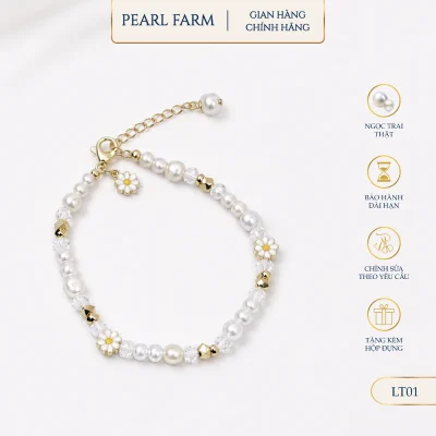 Lắc Tay Ngọc Trai Dáng Dị Mix Hoa Cúc Mùa Hè Năng Động Trẻ Trung