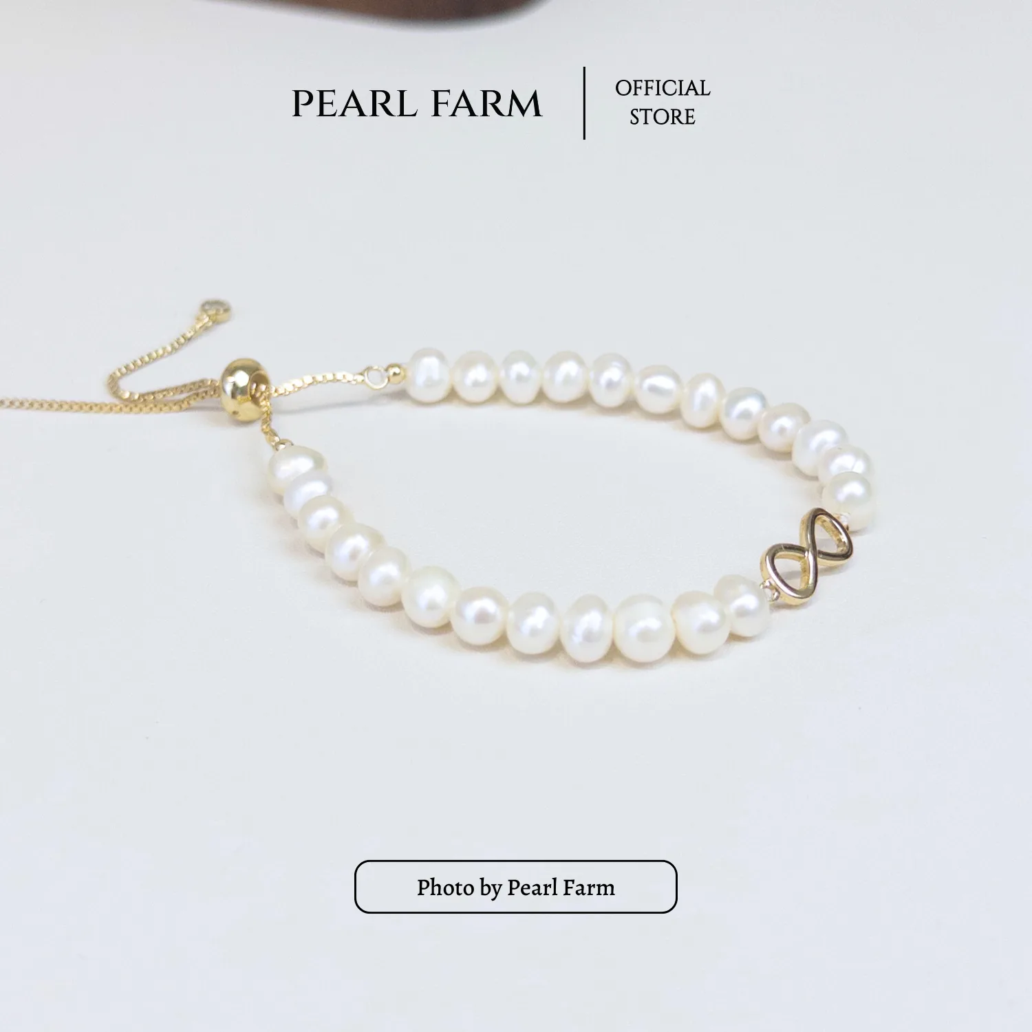 Lắc Tay Ngọc Trai Oval 5-6mm Charm Vô Cực Chốt Dây Rút - Ảnh 8