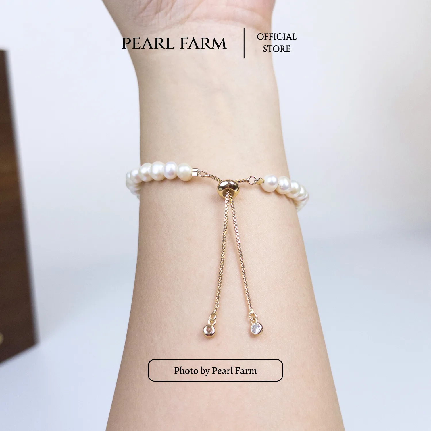 Lắc Tay Ngọc Trai Oval 5-6mm Charm Vô Cực Chốt Dây Rút - Ảnh 9