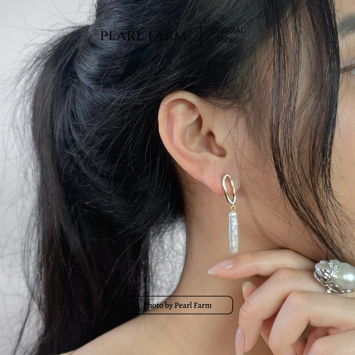 Bông Tai Ngọc Trai Hình Que Dáng Thả Dài Trơn - Ảnh 10
