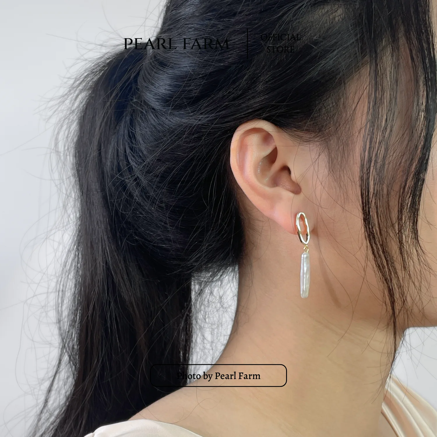 Bông Tai Ngọc Trai Hình Que Dáng Thả Dài Trơn - Ảnh 5