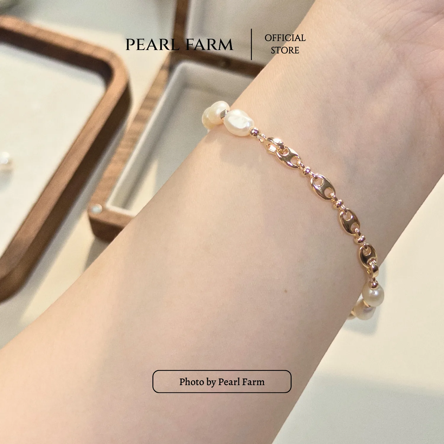 Lắc Tay Ngọc Trai Dị Phối Dây Xích - Ảnh 6