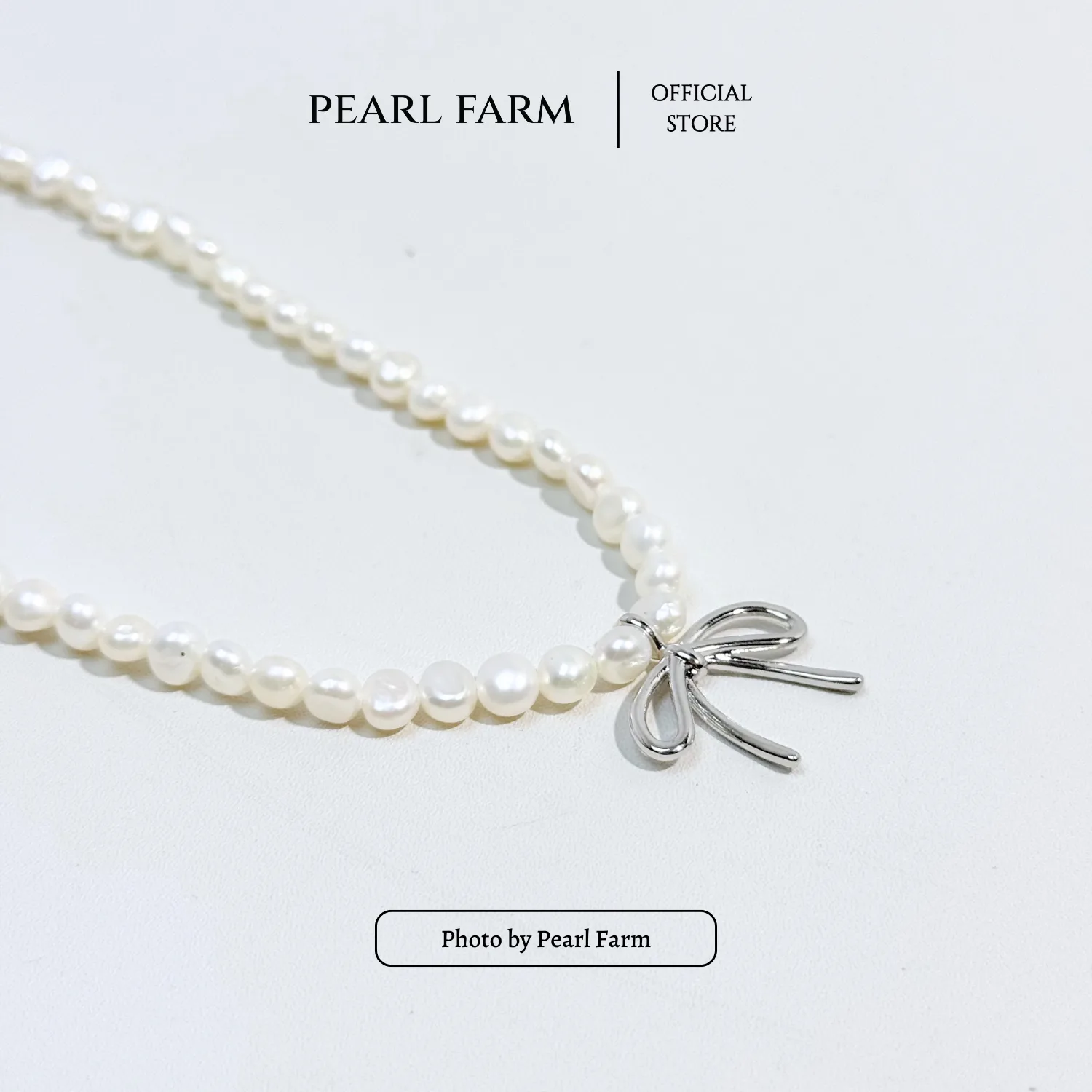 Chuỗi Cổ Ngọc Trai Xu Dị 5-6mm Mix Charm Nơ Titan - Ảnh 10