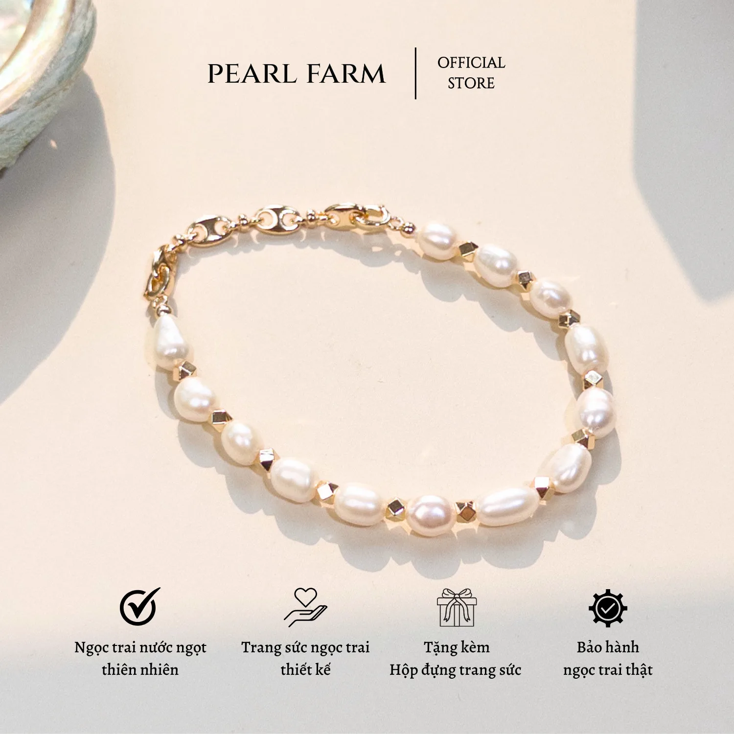 Lắc Tay Ngọc Trai Dị Phối Dây Xích