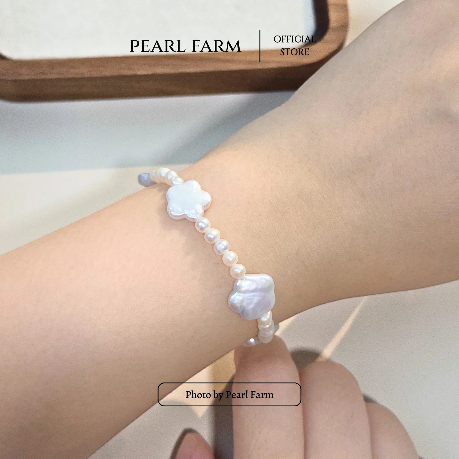 Lắc Tay Ngọc Trai Phù Điêu Tứ Hoa - Ảnh 9