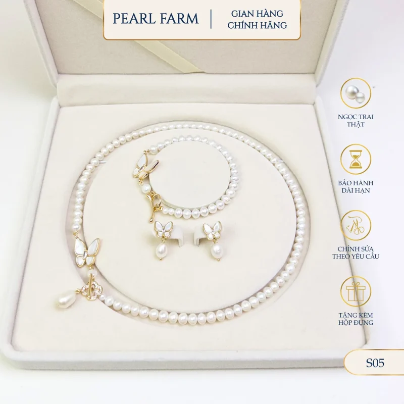 Bộ Trang Sức Hồ Điệp Pearl Farm – S05