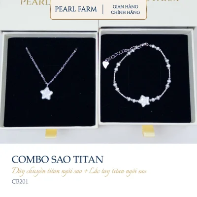 Bộ Dây Chuyền Và Vòng Tay Titan Ngọc Trai Ngôi Sao TITAN - CB201