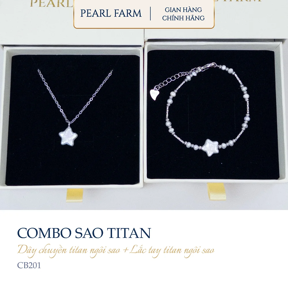 Bộ Dây Chuyền Và Vòng Tay Titan Ngọc Trai Ngôi Sao TITAN - CB201
