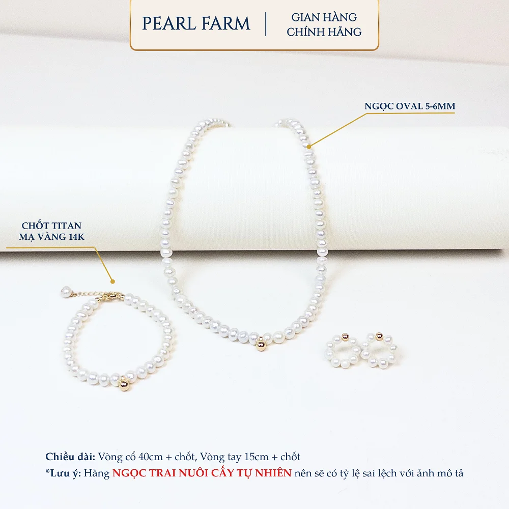 Bộ 3 Món Trang Sức Ngọc Trai Phối Bi Vàng - CB302 - Ảnh 2