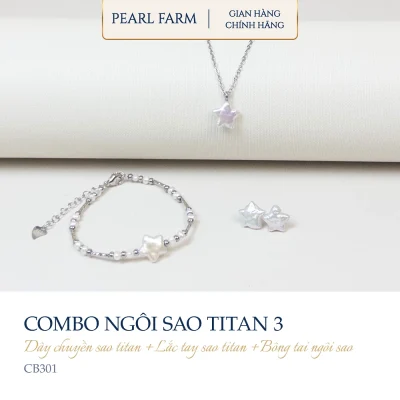 Bộ 3 Món Trang Sức Ngôi Sao Titan Ngọc Trai - CB301